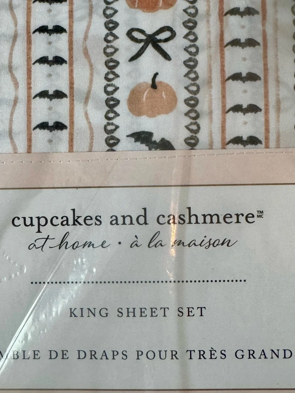 Cupcakes and Cashmere King Sheet Set- Pumpkins, Bats & Bows